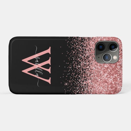 Monogrammed Mobiele Telefoon Case Roze (Achterkant (horizontaal))