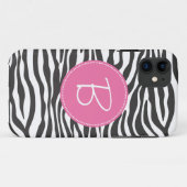 Monogrammed Mode Zebra Print Case-Mate iPhone Case (Achterkant (horizontaal))