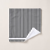 Monogrammed Modern Black White strepen badkamer Bad Handdoek (Wasdoekje)