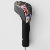 Monogrammed Modern Boho Floral Golfheadcover (Schuin)
