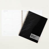 Monogrammed Modern custom Silver Glitter Business Planner (Display)