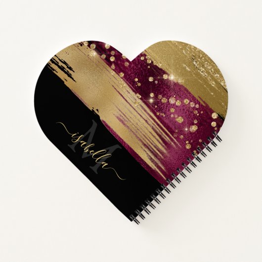 Monogrammed Modern Elegant Hart Script Notitieboek (Achterkant)