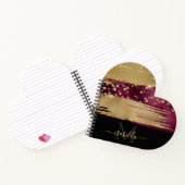 Monogrammed Modern Elegant Hart Script Notitieboek (Binnen)