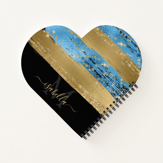 Monogrammed Modern Elegant Hart Script Notitieboek (Achterkant)