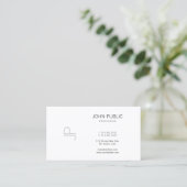 Monogrammed Modern Elegant Professional Plain Visitekaartje (Staand voorkant)