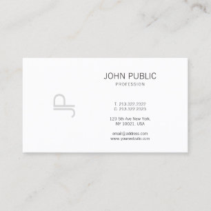 Monogrammed Modern Elegant Professional Plain Visitekaartje