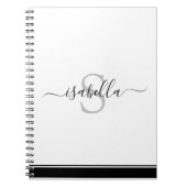 Monogrammed Modern Elegant Script Black Notitieboek (Voorkant)