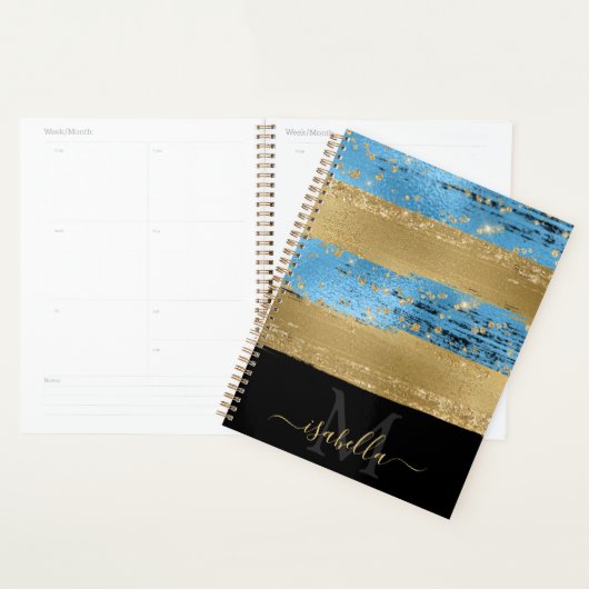 Monogrammed Modern Elegant Script Planner (Display)