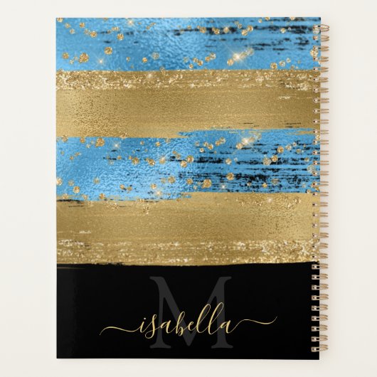 Monogrammed Modern Elegant Script Planner (Achterkant)