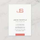 Monogrammed Modern Elegant Trendy Sjabloon Visitekaartje (Achterkant)