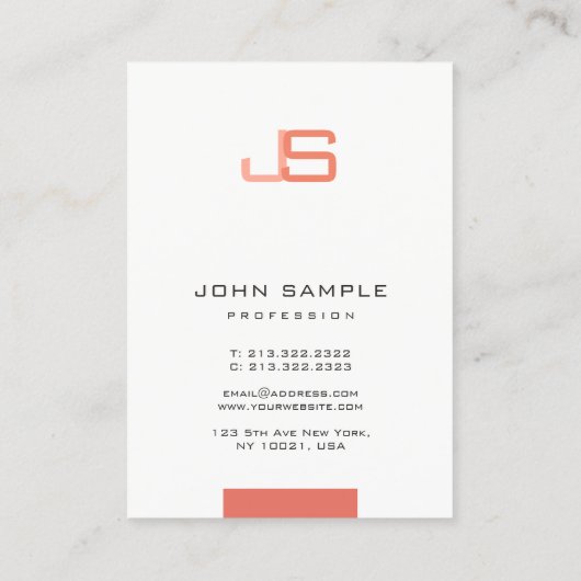 Monogrammed Modern Elegant Trendy Sjabloon Visitekaartje (Achterkant)