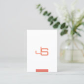 Monogrammed Modern Elegant Trendy Sjabloon Visitekaartje (Staand voorkant)