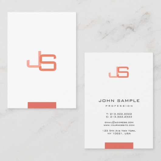 Monogrammed Modern Elegant Trendy Sjabloon Visitekaartje (Voorkant / Achterkant)