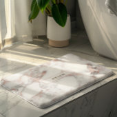 Monogrammed Modern Faux Roos-Goud Marmer Badmat