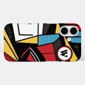 Monogrammed Modern Geometrisch Abstract Case-Mate iPhone Case (Achterkant (horizontaal))