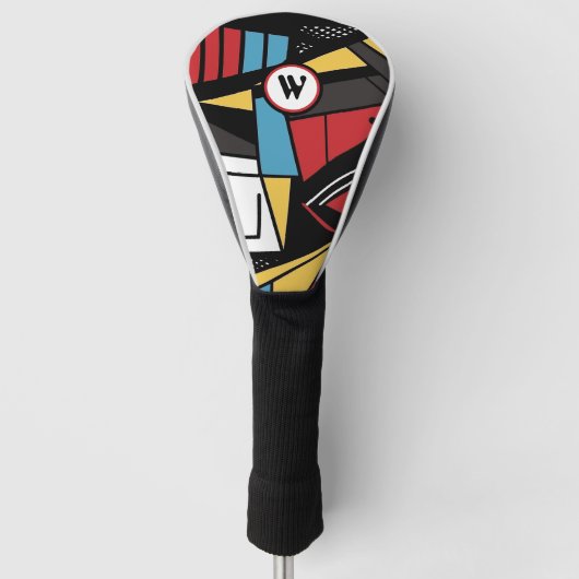 Monogrammed Modern Geometrisch Abstract Golfheadcover (Voorkant)