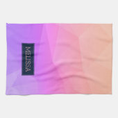 Monogrammed Modern Geometrisch Patroon Paarse & Ro Theedoek (Horizontaal)