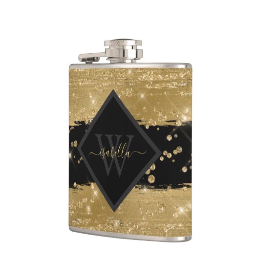 Monogrammed Modern Glitter Script Heupfles (Links)