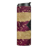 Monogrammed Modern Glitter Script Thermosbeker (Gedraaid links)