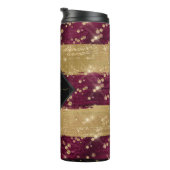 Monogrammed Modern Glitter Script Thermosbeker (Geroteerd rechts)