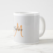 Monogrammed Modern Handschrift Naam Initiaal Grote Koffiekop (Voorkant rechts)