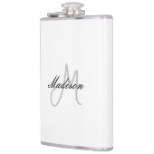 Monogrammed Modern Handschrift Naam Initiaal Heupfles (Links)