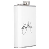 Monogrammed Modern Handschrift Naam Initiaal Heupfles (Rechts)