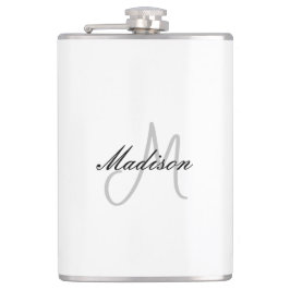 Monogrammed Modern Handschrift Naam Initiaal Heupfles