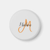 Monogrammed Modern Handschrift Naam Initiaal Magneet (Voorkant)