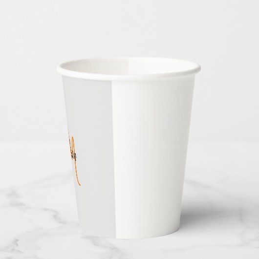 Monogrammed Modern Handschrift Naam Initiaal Papieren Bekers (Links)