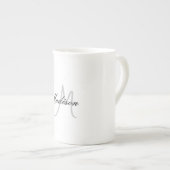 Monogrammed Modern Handschrift Naam Initiaal Porselein Kop (Voorkant rechts)