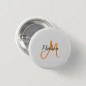 Monogrammed Modern Handschrift Naam Initiaal Ronde Button 3,2 Cm (Voorkant /achterkant)