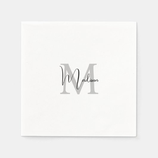 Monogrammed Modern Handschrift Naam Initiaal Servet (Voorkant)