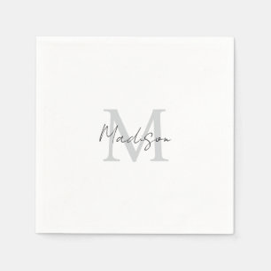 Monogrammed Modern Handschrift Naam Initiaal Servet