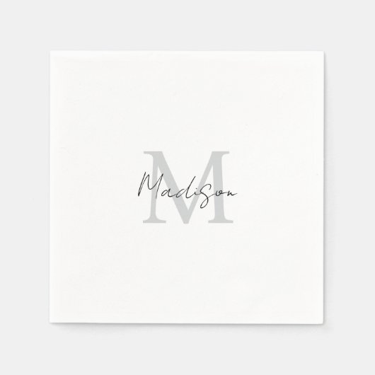 Monogrammed Modern Handschrift Naam Initiaal Servet (Voorkant)
