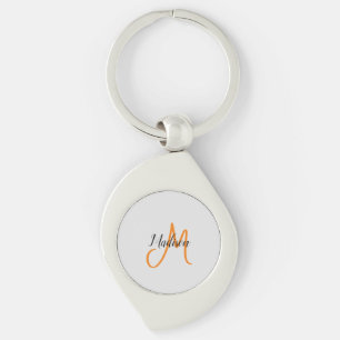 Monogrammed Modern Handschrift Naam Initiaal Sleutelhanger