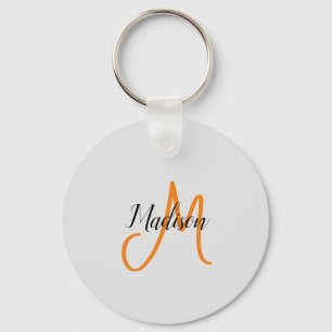 Monogrammed Modern Handschrift Naam Initiaal Sleutelhanger