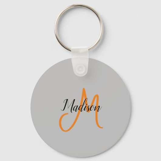 Monogrammed Modern Handschrift Naam Initiaal Sleutelhanger (Achterkant)