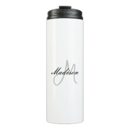 Monogrammed Modern Handschrift Naam Initiaal Thermosbeker