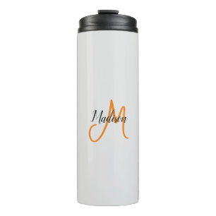 Monogrammed Modern Handschrift Naam Initiaal Thermosbeker