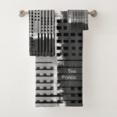 Monogrammed Modern Luxury Grey Abstract Bad Handdoek (Insitu)