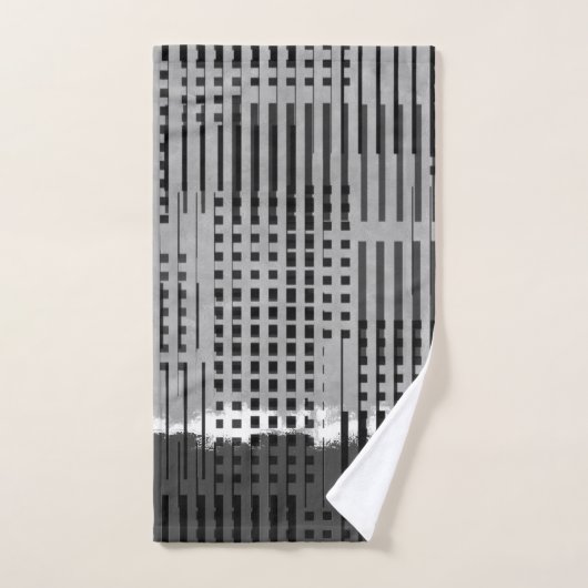 Monogrammed Modern Luxury Grey Abstract Bad Handdoek (Handdoek)