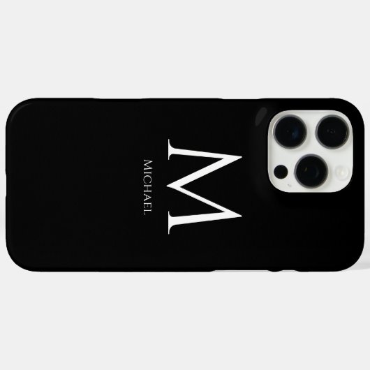 Monogrammed Modern Minimal Case-Mate iPhone Case (Achterkant (horizontaal))