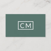 Monogrammed Modern Minimal Stijlvol Sage Green Visitekaartje (Voorkant)