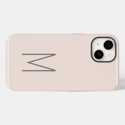 Monogrammed Modern Plain Initiaal Case-Mate iPhone Case (Achterkant (horizontaal))