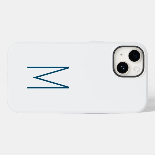Monogrammed Modern Plain Initiaal Case-Mate iPhone Case (Achterkant (horizontaal))