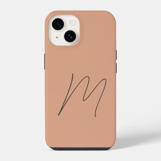 Monogrammed Modern Plain Initiaal Script iPhone Hoesje (Achterkant)