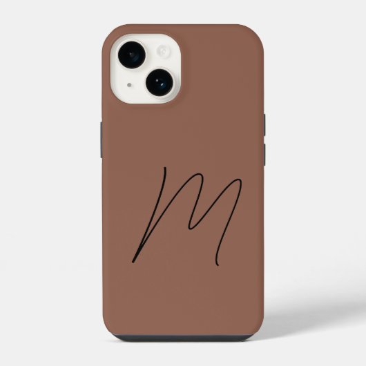 Monogrammed Modern Plain Initiaal Script iPhone Hoesje (Achterkant)
