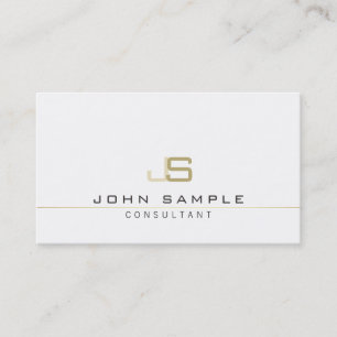 Monogrammed Modern Professional Elegant Consultant Visitekaartje