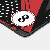 Monogrammed Modern Rood & Zwart Geometrisch Abstra Bureaumat (Hoek)